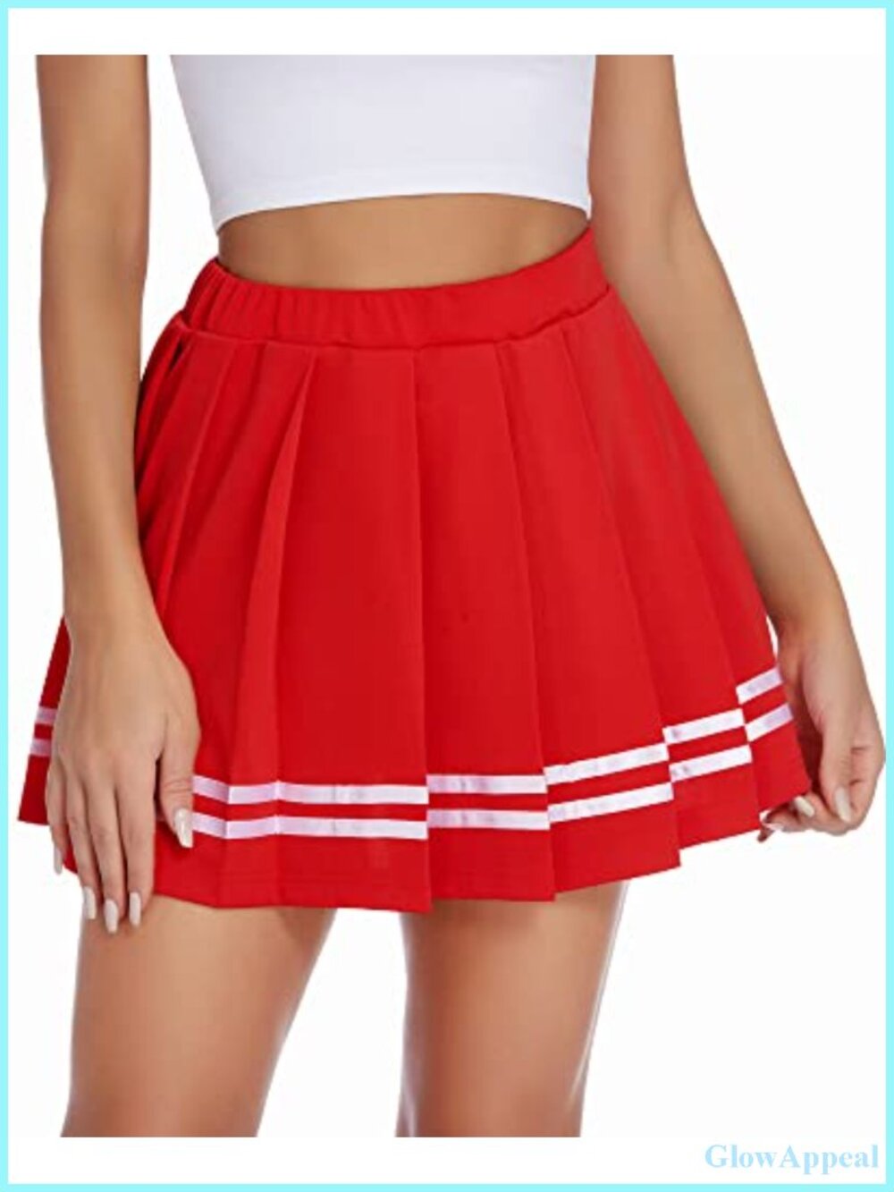 Pleated Mini Skirt High Waisted A-Line School Uniform Cheer Skirt